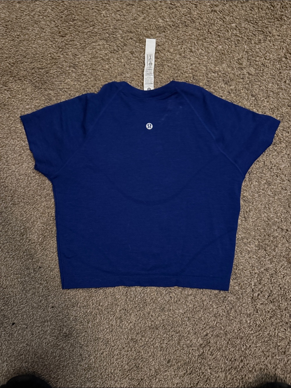 lululemon athletica cropped Crew Neck Tee in Deep Blue - Picture 3 of 3